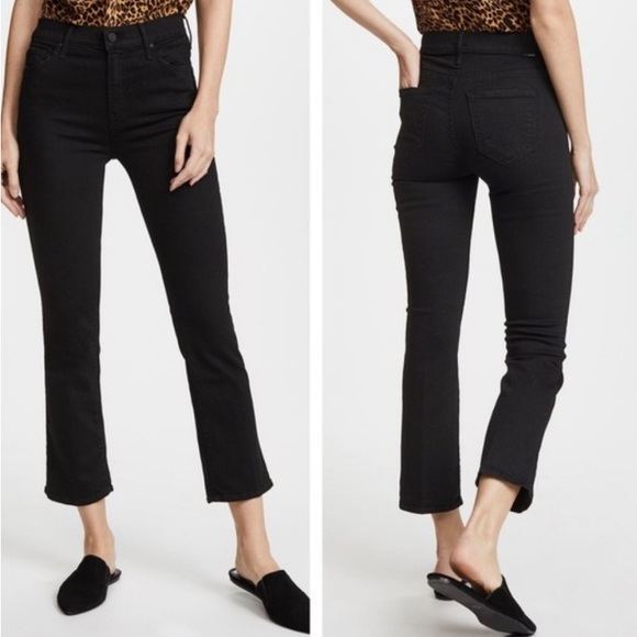 MOTHER Denim - Mother The Insider Crop Jeans in Not Guilty Black Size 25 Preppy